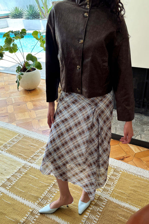 Brandy Maxi Layered Skirt in Chiffon Bleu