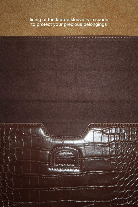 Laptop Case in Croc Brown