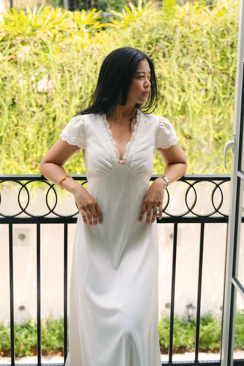 Audrey Long Dress in White