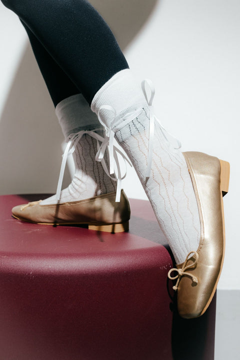 Poppy Ballet Flats in Gold