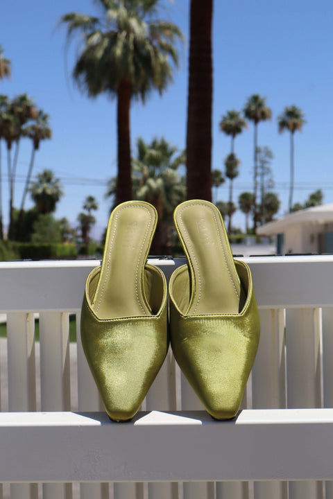Elle Satin Heels in Antique Moss