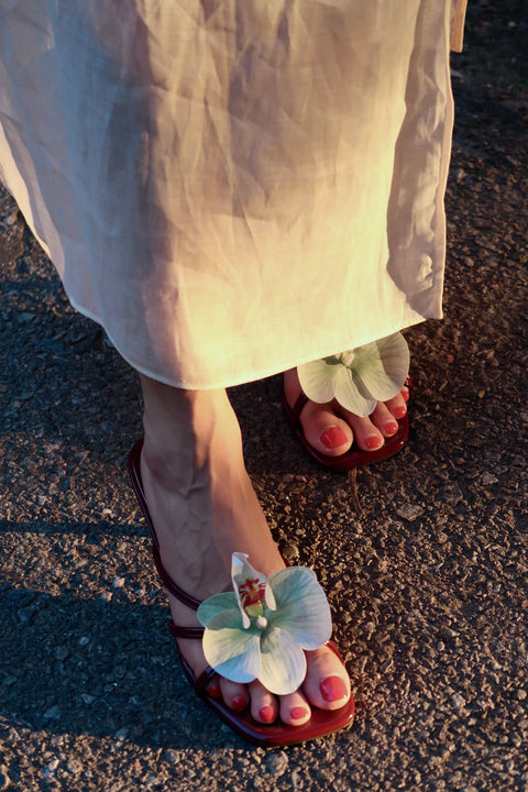 Serena Orchid Heels in Rosewood Burgundy