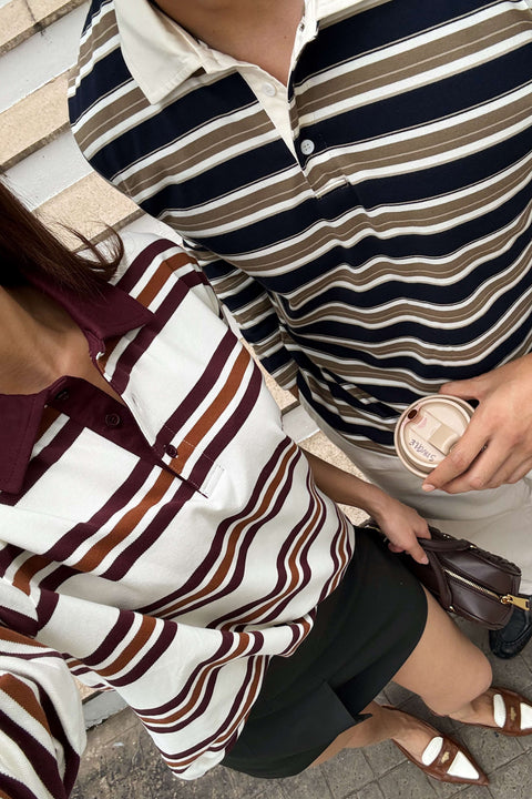 90s Longsleeves Polo in Sandy