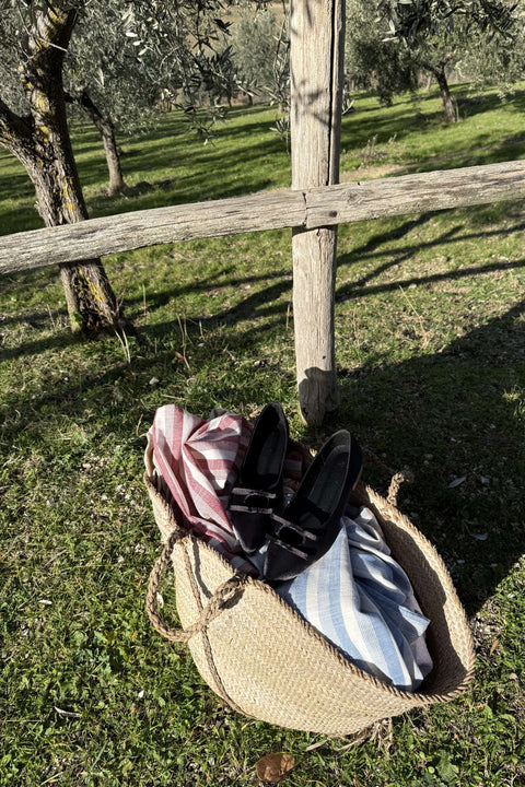 Aimee Bow Flats in Black Olive