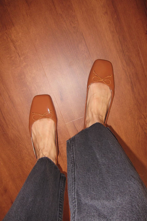 Poppy Ballet Flats in Toffee Brown