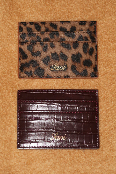 Card Holder in Croc Espresso