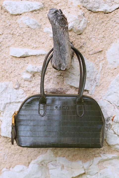 Elsa Bag in Croc Olive