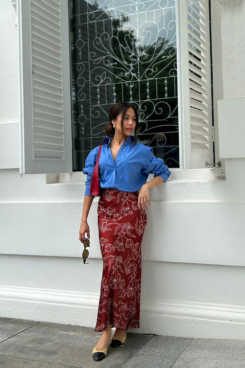 Rosie Maxi Skirt in Cherry