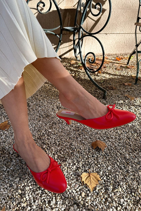 Marie Kitten Heels in French Kiss Red