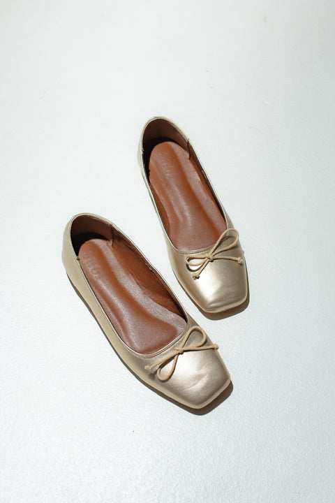 Poppy Ballet Flats in Gold