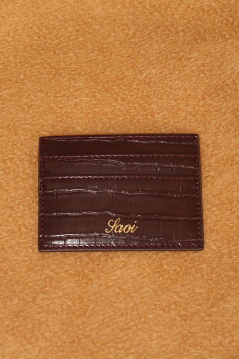 Card Holder in Croc Espresso