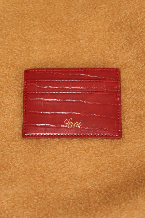 Card Holder in Croc Rogue Red