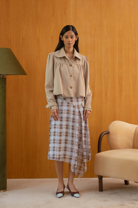 Brandy Maxi Layered Skirt in Chiffon Bleu