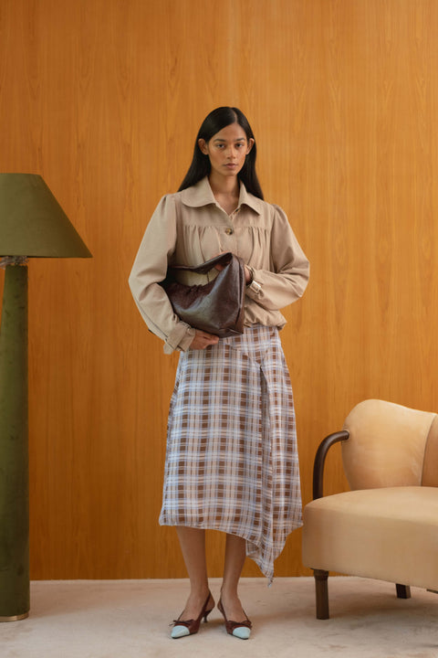Brandy Maxi Layered Skirt in Chiffon Bleu