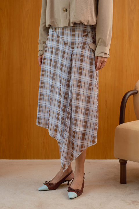 Brandy Maxi Layered Skirt in Chiffon Bleu
