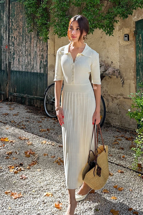 Jean Knit Dress in Pastel Yellow