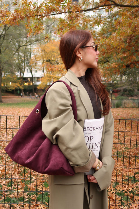 Carrie Midi Suede in Burgundy