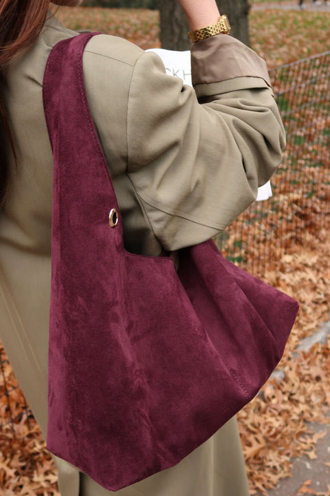 Carrie Midi Suede in Burgundy