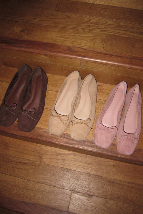 Poppy Ballet Flats in Ballerina Pink Suede