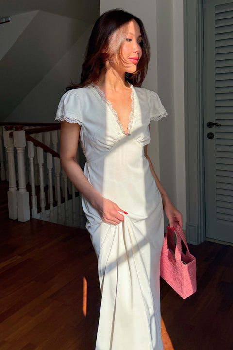 Audrey Long Dress in White