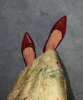 Burgundy pointed-toe shoes