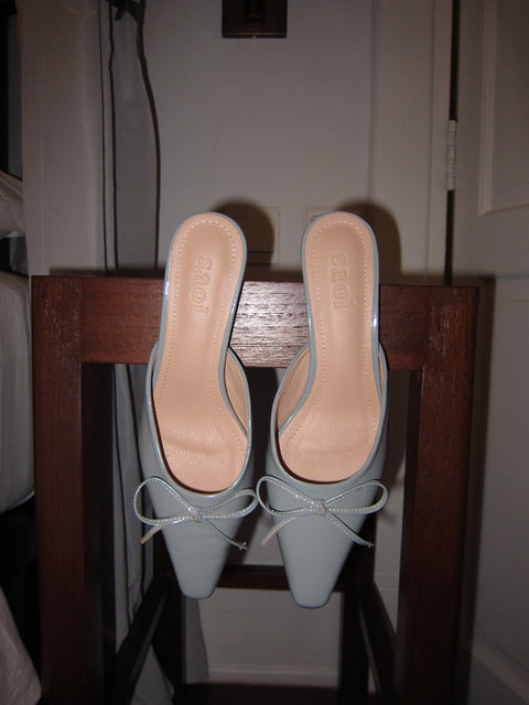 Lola Kitten Heels in Dusty Blue