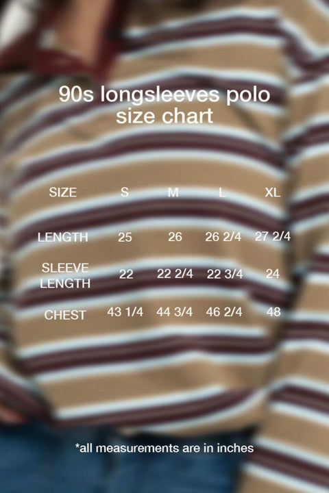 90s Longsleeves Polo in Khaki
