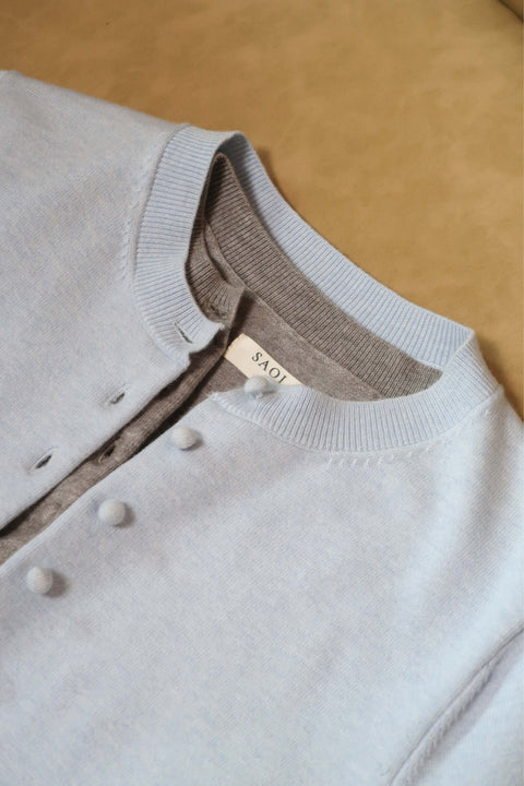 90s Short Sleeve Cardigan in Grey