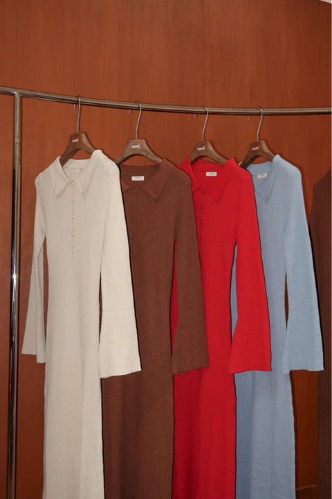 Melrose Knit Dress in Rouge Red