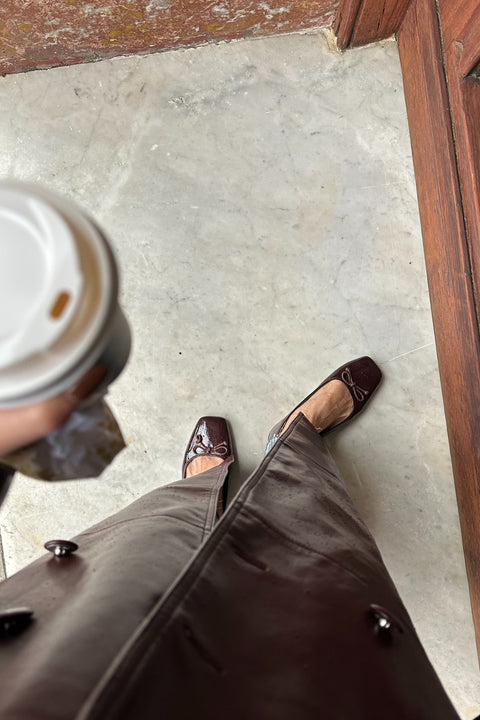 Poppy Ballet Flats in Espresso