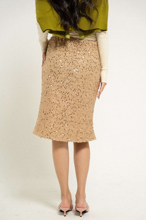 Sequin Skirt in Gold Souk