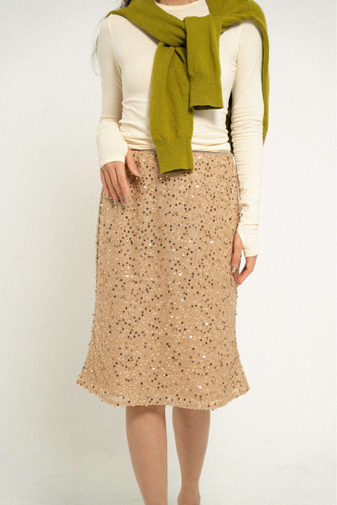 Sequin Skirt in Gold Souk