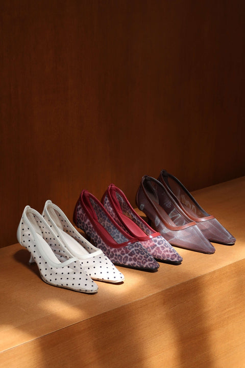 Lucy Mesh Heels in Polka