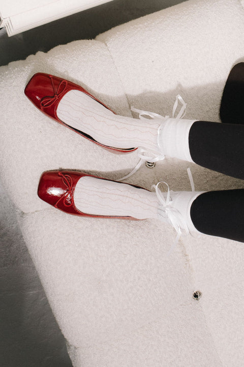 Poppy Ballet Flats in Maroon