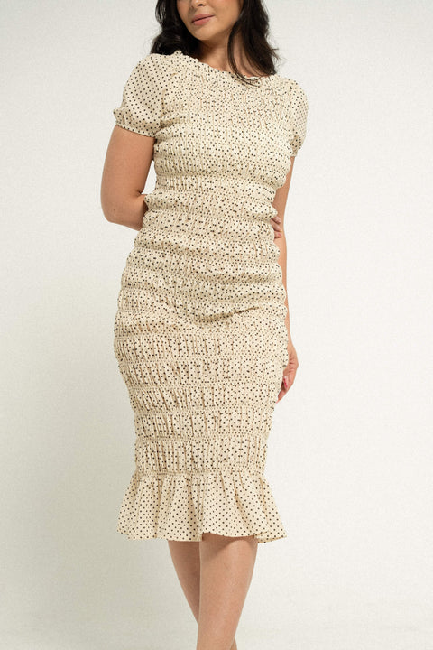 Ruched Polka Dress