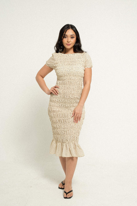 Ruched Polka Dress