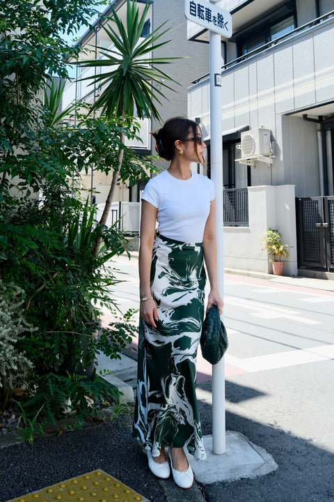 Palermo Maxi Skirt in Midori Green