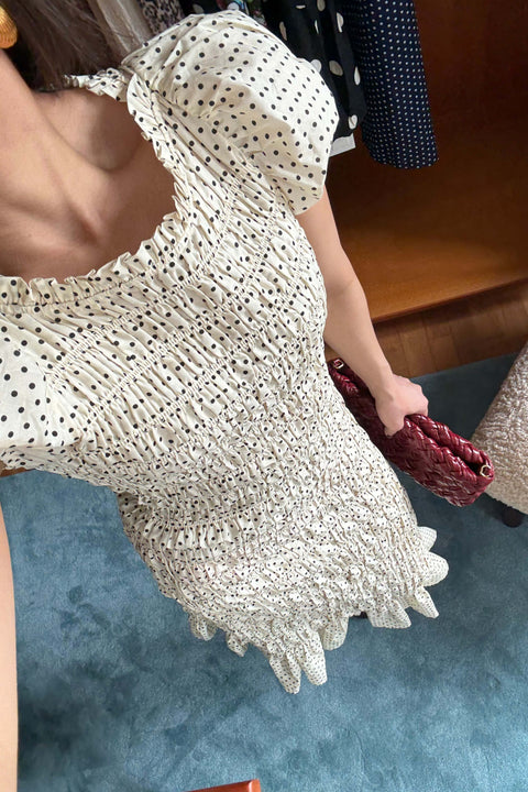 Ruched Polka Dress