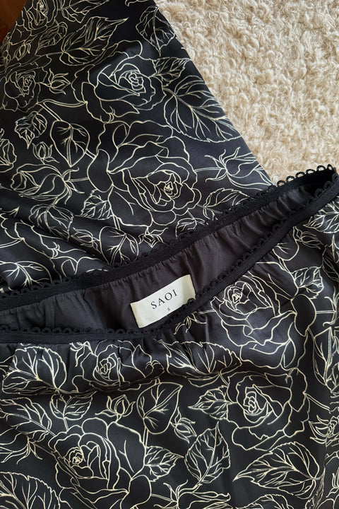 Charlotte Satin Skirt in Jade Black