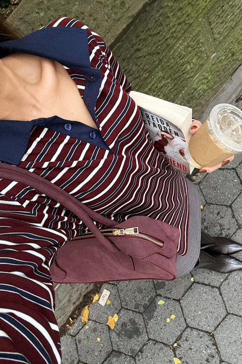 90s Longsleeves Polo in Yankees Blue