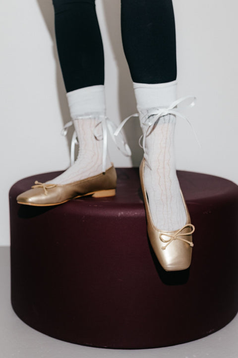 Poppy Ballet Flats in Gold