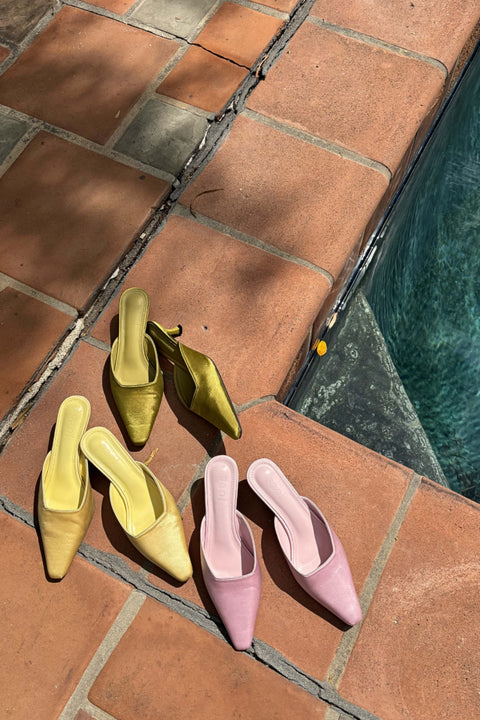 Elle Satin Heels in Elle Woods