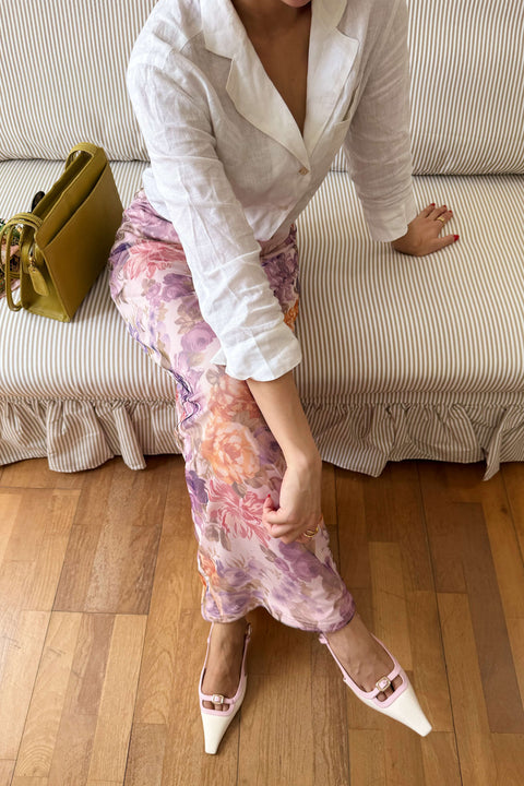 Mesh Skirt in Powder Blossom