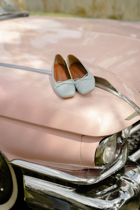 Poppy Ballet Flats in Baby Blue