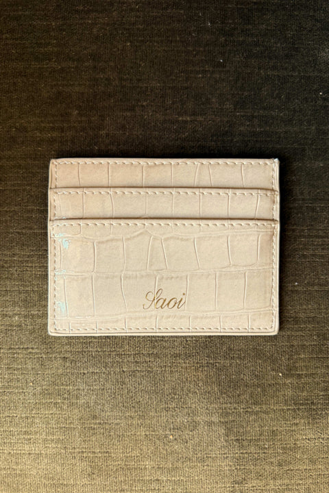 Card Holder in Croc Vanilla