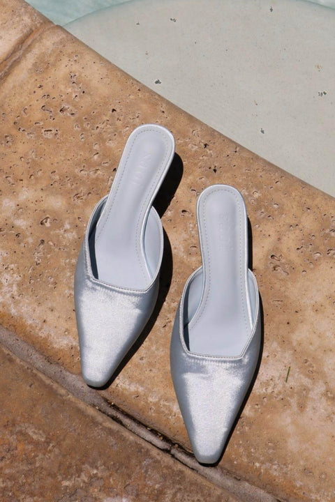 Elle Satin Heels in Baby Blue