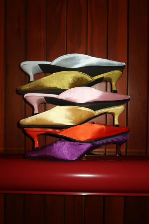 Elle Satin Heels in Buttercup
