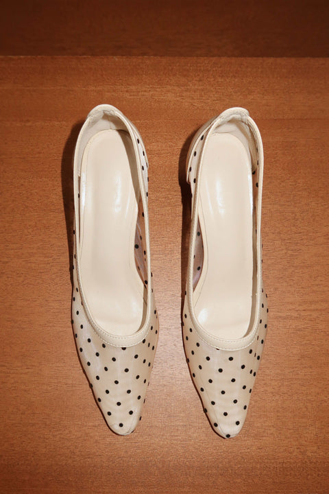 Lucy Mesh Heels in Polka