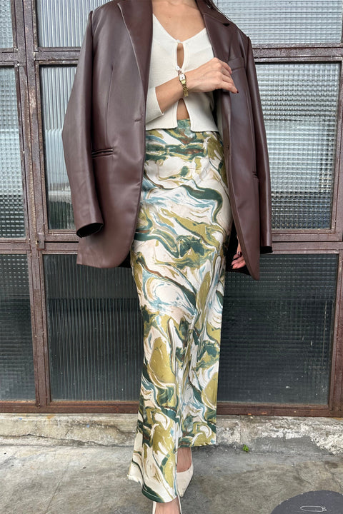 Palermo Maxi Skirt in Eden Green