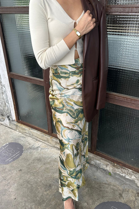 Palermo Maxi Skirt in Eden Green